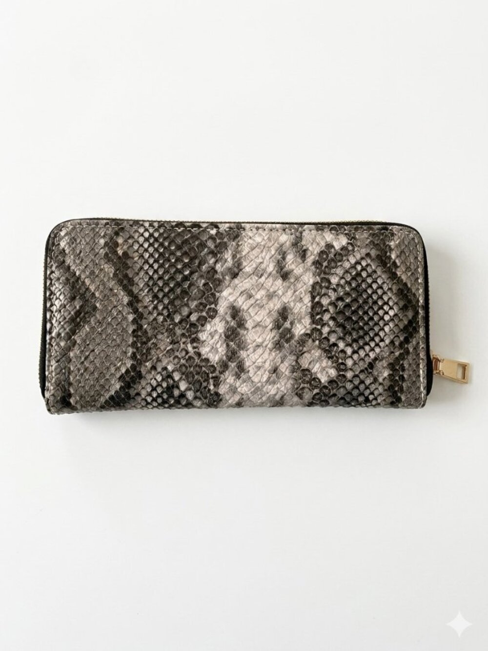 NWOT Snakeskin PU Leather Zip Around Wallet - Picture 2 of 5